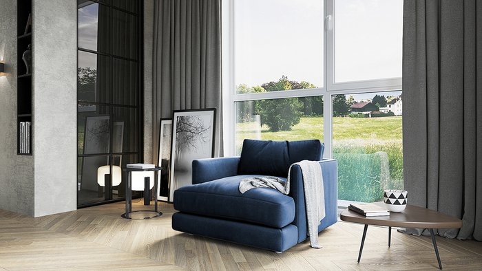 Кресло Ибица синего цвета - лучшие Интерьерные кресла в INMYROOM