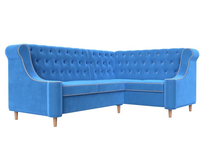 Угловой диван Бронкс синего цвета правый угол - лучшие Угловые диваны в INMYROOM