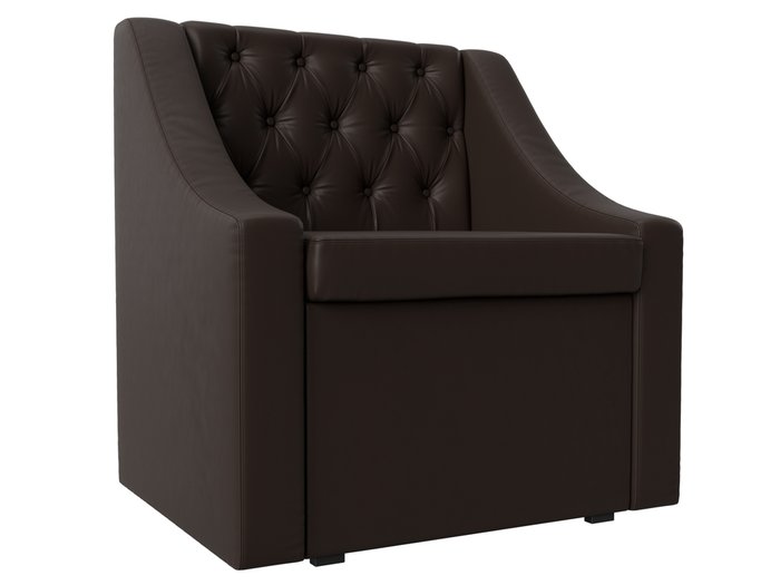 Кресло Мерлин коричневого цвета с ящиком (экокожа)