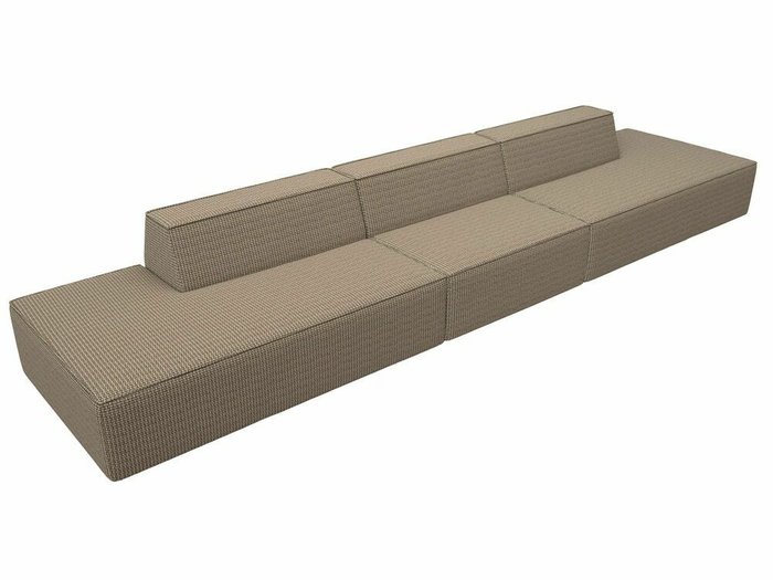 Прямой модульный диван Монс Лонг коричнево-бежевого цвета - лучшие Прямые диваны в INMYROOM