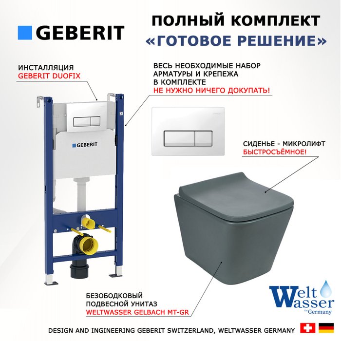 Комплект 3 в 1 инсталляция Duofix