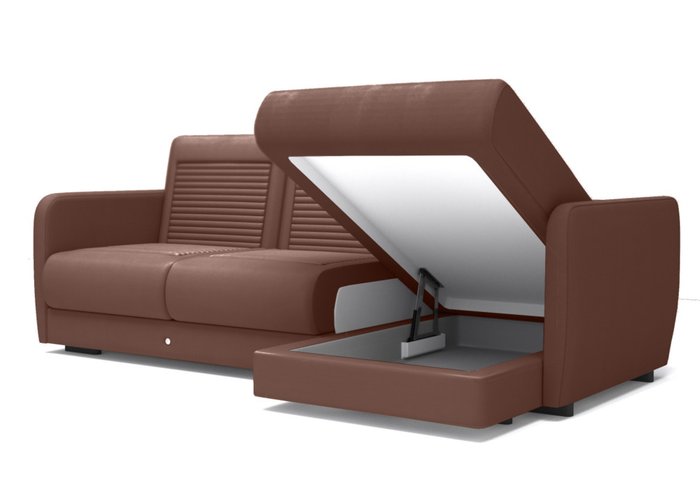 Угловой диван-кровать коричневого цвета - купить Угловые диваны по цене 345000.0