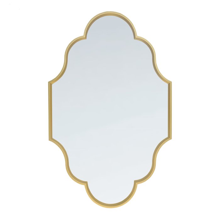 Настенное зеркало Фигурное-3 в раме золотого цвета 80х60