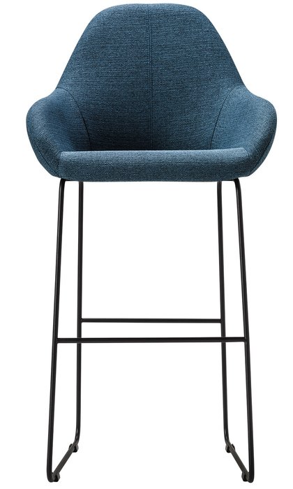 Барный стул Kent синего цвета на черных ножках - лучшие Барные стулья в INMYROOM