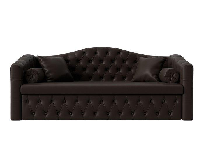Прямой диван-кровать Мечта коричневого цвета (экокожа) - купить Прямые диваны по цене 48999.0