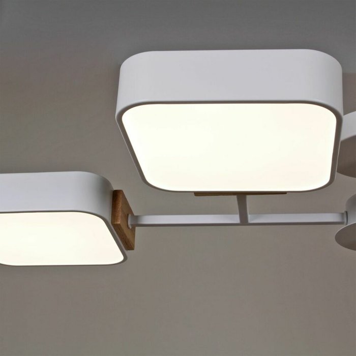 Люстра на штанге 03363-0.3-06 WH+WOOD (акрил, цвет белый) - лучшие Подвесные люстры в INMYROOM Люстра на штанге 03363-0.3-06 WH+WOOD (акрил, цвет белый) - лучшие Подвесные люстры в INMYROOM