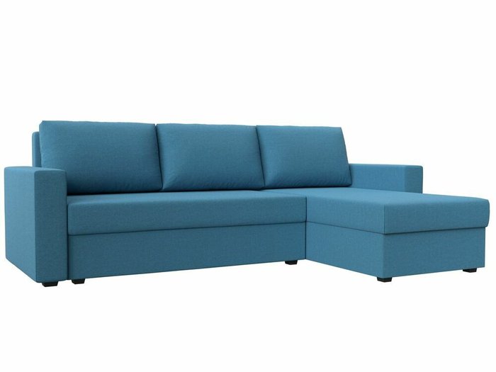 Угловой диван-кровать Траумберг Лайт голубого цвета правый угол
