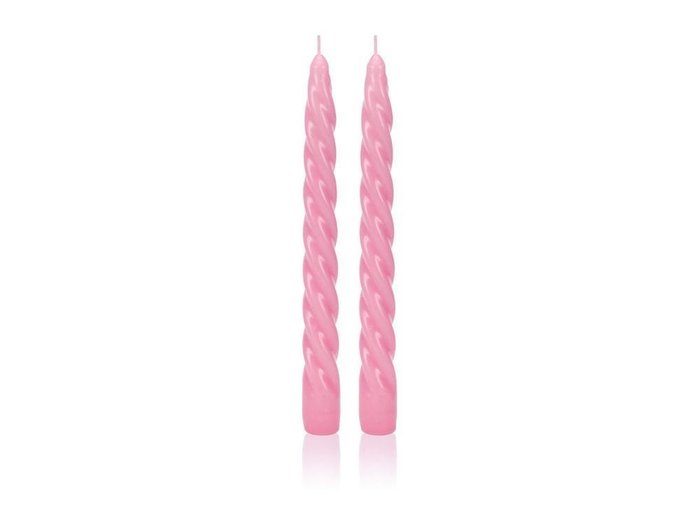 Набор из двух винтовых свечей Classic Candles розового цвета