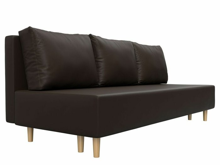 Диван-кровать Лига 033 темно-коричневого цвета (экокожа) - лучшие Прямые диваны в INMYROOM