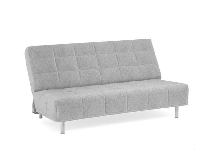 Диван-кровать Liberty 140х200 в обивке из микровелюра светло-серого цвета  - лучшие Прямые диваны в INMYROOM