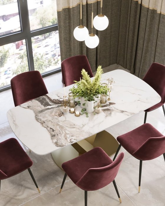 Стол обеденный Аврора L с керамической столешницей  - лучшие Обеденные столы в INMYROOM