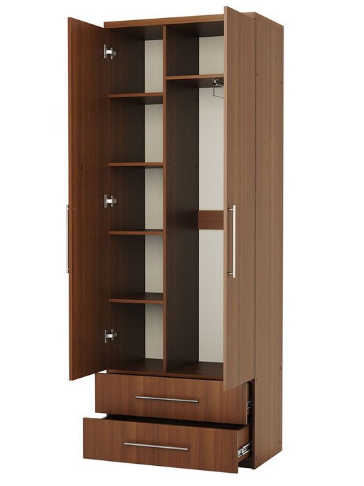 Шкаф комбинированный с ящиками Мелодия МКЯ-22 100 цвета орех - купить Шкафы распашные по цене 27990 Шкаф комбинированный с ящиками Мелодия МКЯ-22 100 цвета орех - купить Шкафы распашные по цене 27990