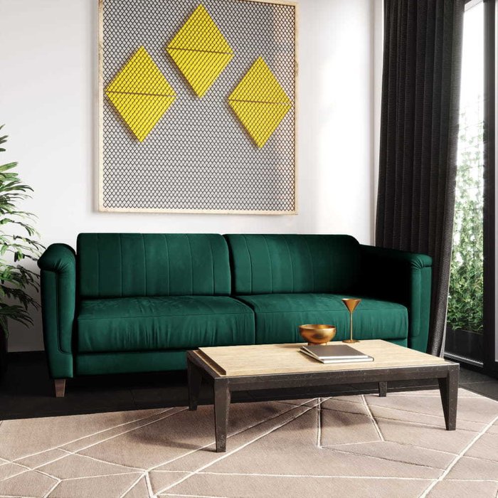 Диван-кровать Амстердам зеленого цвета - купить Прямые диваны по цене 128592.0