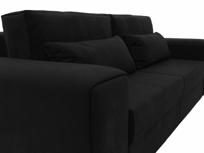 Прямой диван-кровать Лига 008 черного цвета - лучшие Прямые диваны в INMYROOM