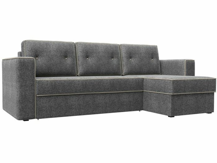 Угловой диван-кровать Принстон серого цвета правый угол