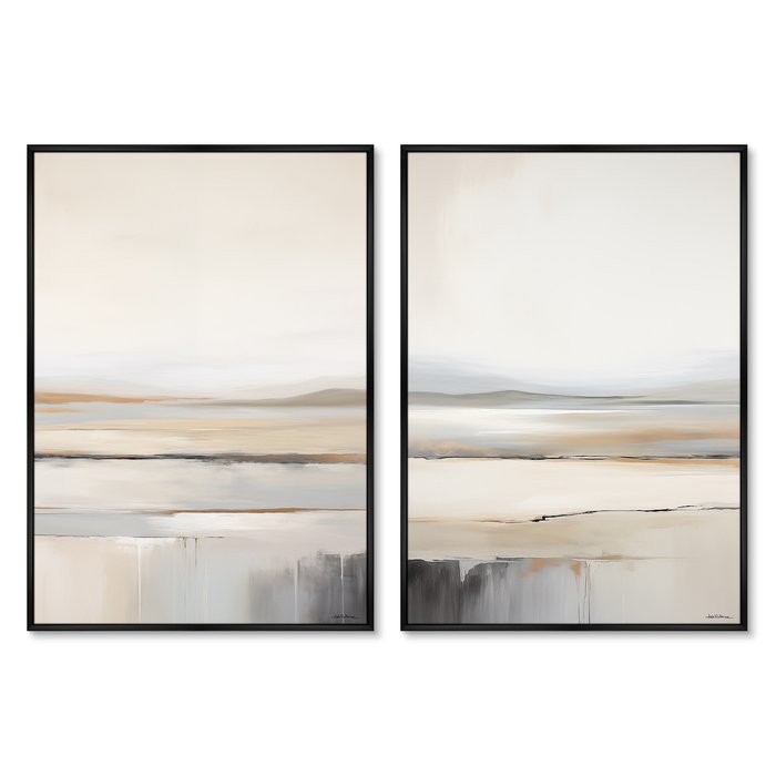 Набор из двух репродукций картин Landscape collection, Salt lake, 2024г.
