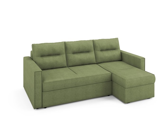 Угловой раскладной диван Macao правый оливкового цвета - лучшие Угловые диваны в INMYROOM