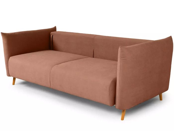 Диван-кровать Menfi красно-коричневого цвета с бежевыми ножками - лучшие Прямые диваны в INMYROOM
