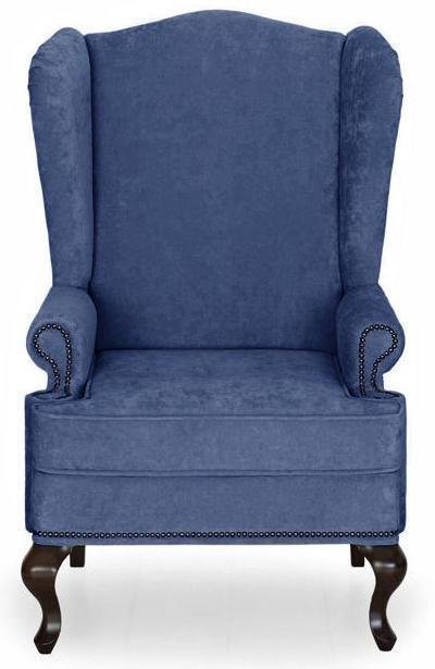 Кресло английское Биг Бен с ушками дизайн 17 темно-синего цвета  - купить Интерьерные кресла по цене 30150.0
