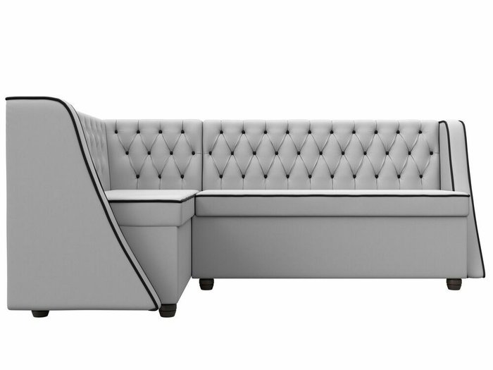 Кухонный угловой диван Лофт белого цвета (экокожа) левый угол - купить Угловые диваны по цене 48999.0