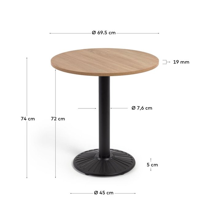 Обеденный стол Tiaret бежево-черного цвета - лучшие Обеденные столы в INMYROOM
