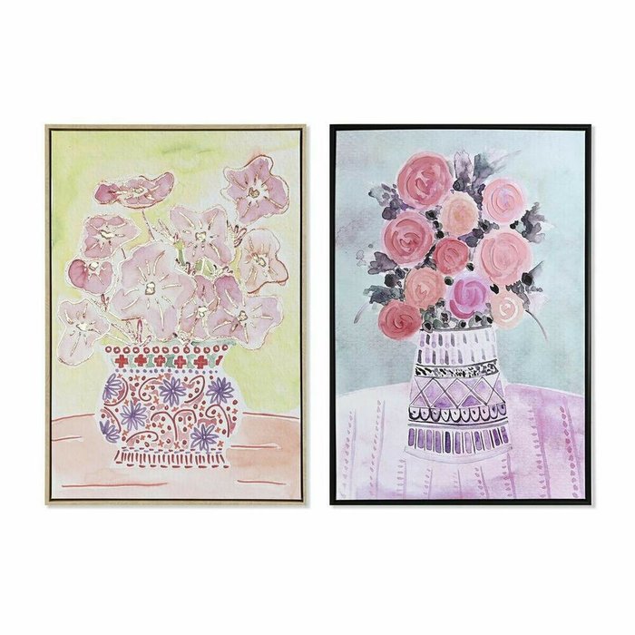 Картина 36 x 4 x 93 cm Ваза для цветов Shabby Chic (2 штук)