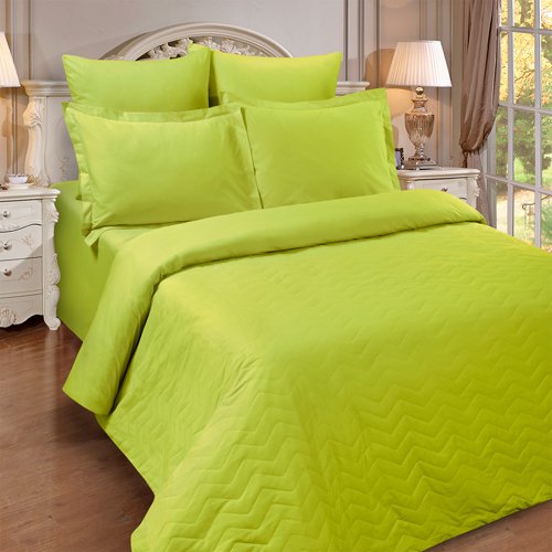 Пододеяльник 'Цвет эмоций' 205х210 стеганый на молнии Зима-лето, поплин, 100% хлопок, пл. 110 гр./кв. м., 'Лайм' - купить Пододеяльники по цене 4203