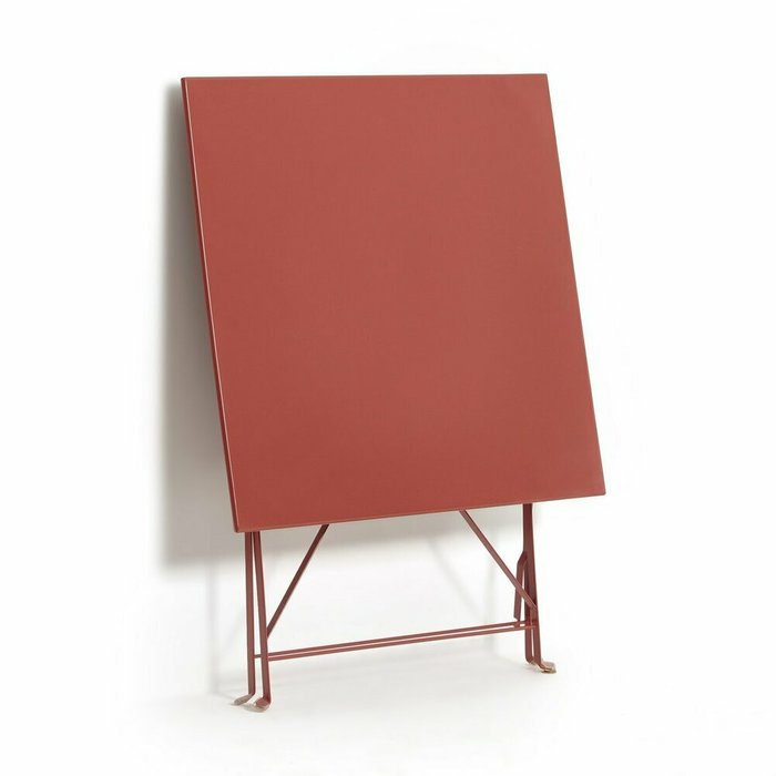 Стол квадратный складной из металла Ozevan красно-коричневого цвета - купить Садовые столы по цене 10787.0