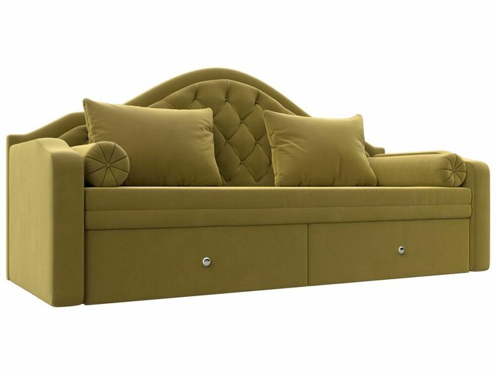 Прямой диван-кровать Сойер желтого цвета