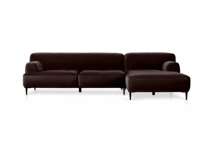 Угловой диван Portofino в обивке из велюра темно-коричневого цвета - купить Угловые диваны по цене 121680.0