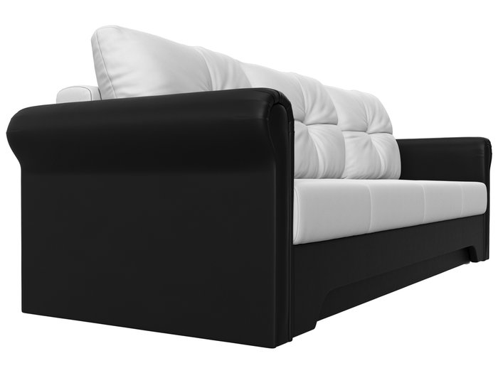 Прямой диван-кровать Европа бело-черного цвета (экокожа) - лучшие Прямые диваны в INMYROOM