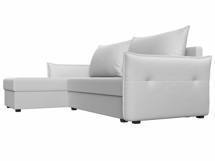 Угловой диван-кровать Лига 004 белого цвета угол левый (экокожа) - лучшие Угловые диваны в INMYROOM