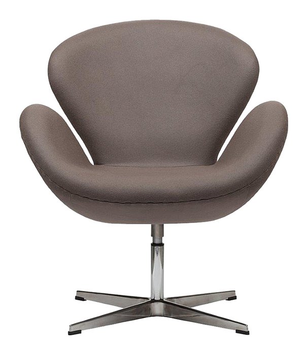Кресло Swan Chair серо-коричневого цвета