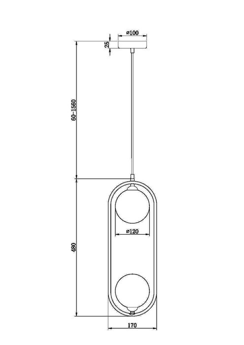 Подвесной светильник Maytoni MOD013PL-02BS1 - купить Подвесные светильники по цене 7590.0