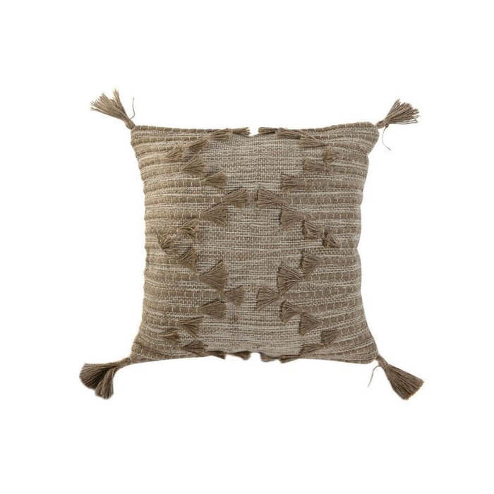 Декоративная подушка Boho 45x45 из хлопка и джута