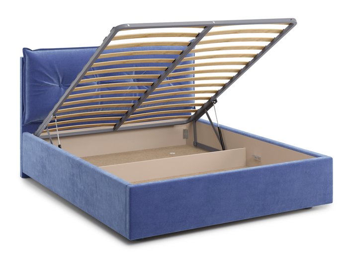 Кровать Cedrino 140х200 синего цвета с подъемным механизмом - лучшие Кровати для спальни в INMYROOM