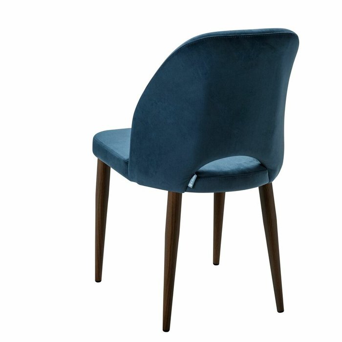 Стул Ledger темно-синего цвета с коричневыми ножками - лучшие Обеденные стулья в INMYROOM