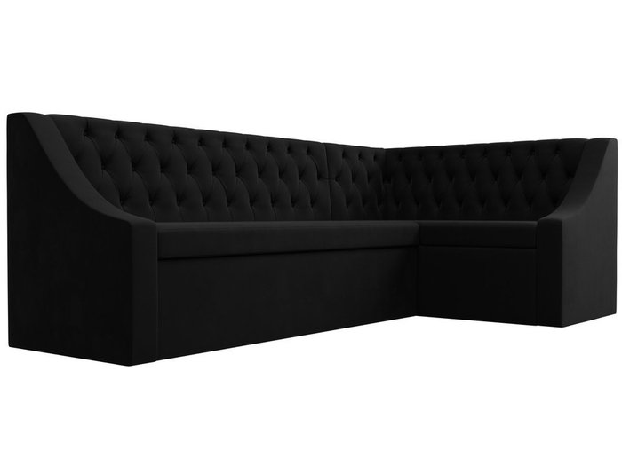 Кухонный угловой диван-кровать Мерлин черного цвета правый угол - лучшие Угловые диваны в INMYROOM
