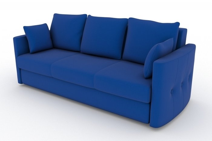 Прямой диван-кровать Луна синего цвета