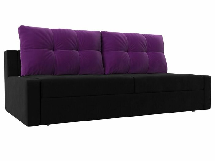 Прямой диван-кровать Мартин черного цвета