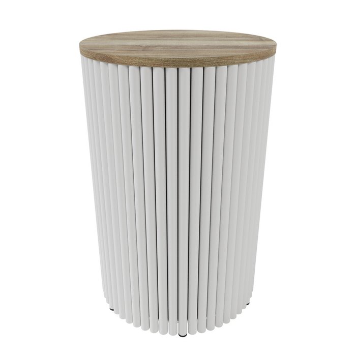 Кофейный стол Trubis Wood S 40 бежево-белого цвета