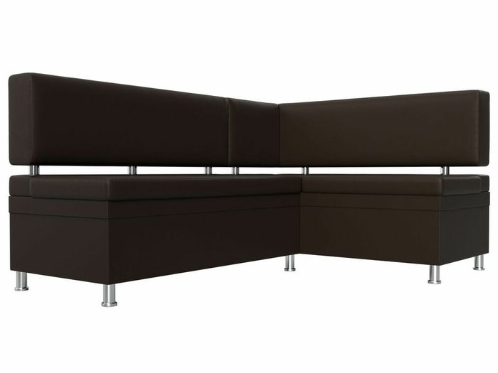 Угловой диван Стайл коричневого цвета (экокожа) правый угол - лучшие Угловые диваны в INMYROOM