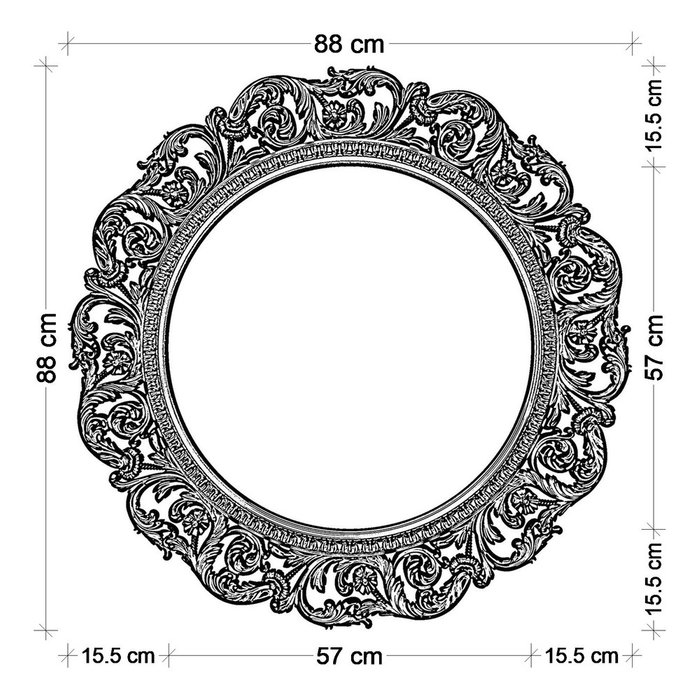 Настенное зеркало в круглой раме Черный глянец - купить Настенные зеркала по цене 17000.0