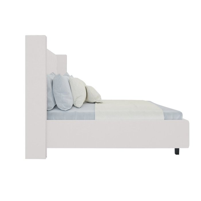 Кровать "Wing" с декоративными гвоздиками Велюр Молочный 160x200 - купить Кровати для спальни по цене 102000.0
