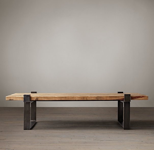 Кофейный столик Reclaimed pine and steel clamp Кофейный столик Reclaimed pine and steel clamp