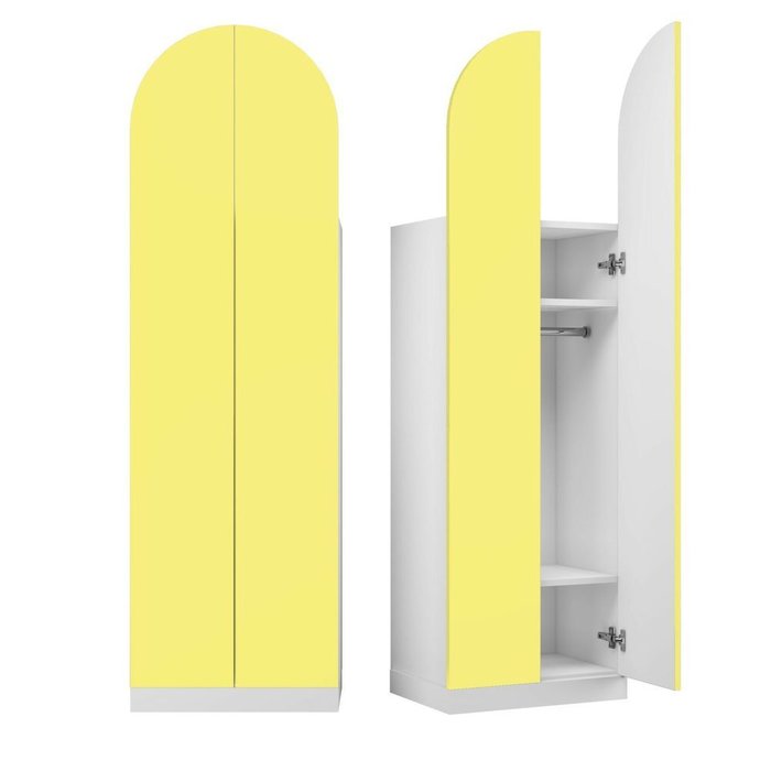 Шкаф Арк 2 L желто-белого цвета 