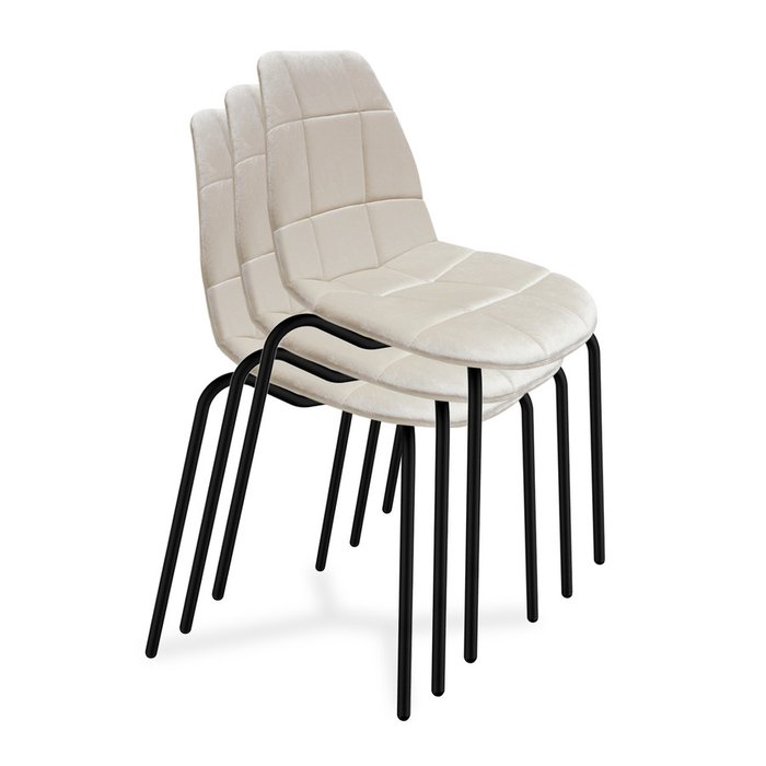 Стул обеденный Megrez бежевого цвета на металических ножках - купить Обеденные стулья по цене 5915.0