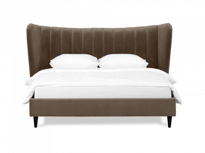 Кровать Queen Agata L 160х200 темно-коричневого цвета - купить Кровати для спальни по цене 71640.0