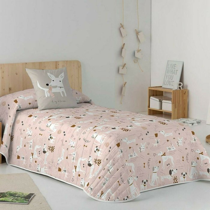 Покрывало Dogs-4 250х260 розового цвета - лучшие Покрывала в INMYROOM