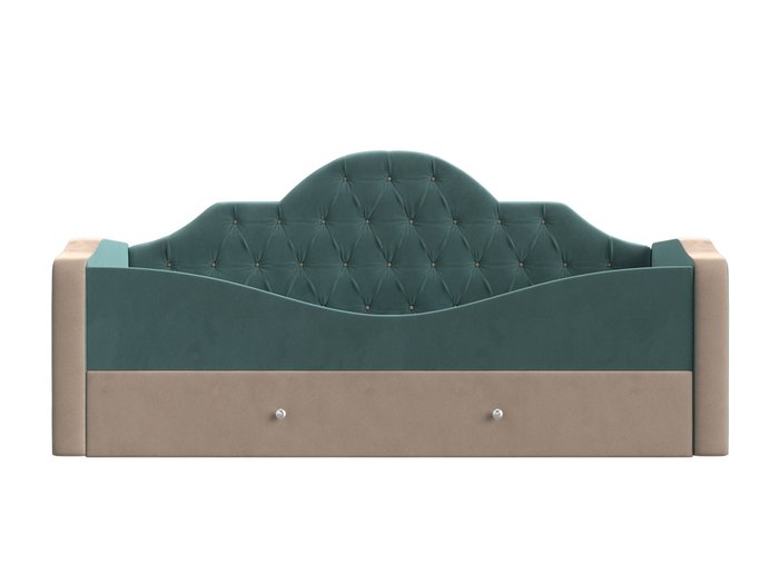 Детская кровать Скаут 72х160 бежево-бирюзового цвета  - купить Одноярусные кроватки по цене 37990.0